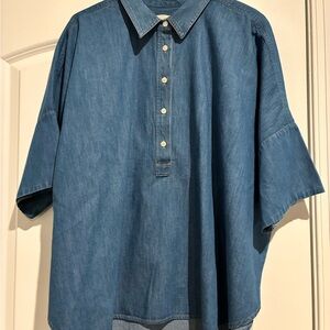 LOFT Women's Blue Button Down Shirt